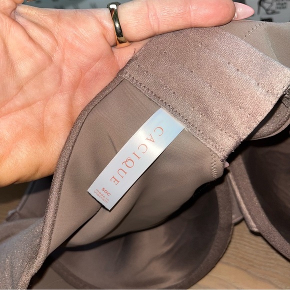 Cacique Lightly Lined Full Coverage Bra 50C Brown Comfy New Support Smoothing - Picture 5 of 7